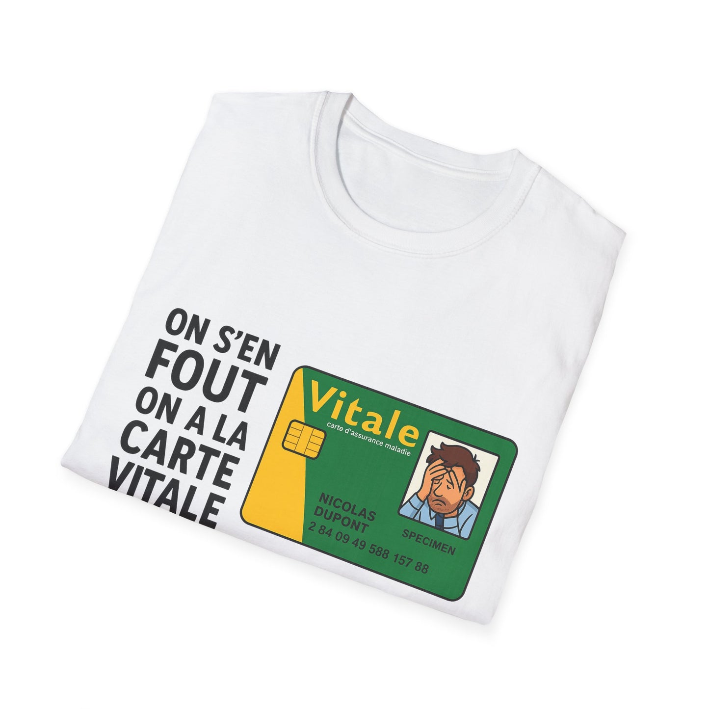 T-Shirt CARTE VITALE – Édition Nicolas. Édition douleur.