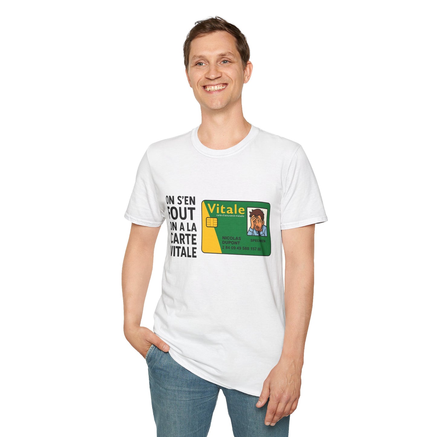 T-Shirt CARTE VITALE – Édition Nicolas. Édition douleur.